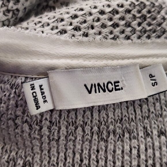 Vince Spacedye Cotton Blend Silk Trim Raglan Sleeve Sweater - Picture 6 of 7